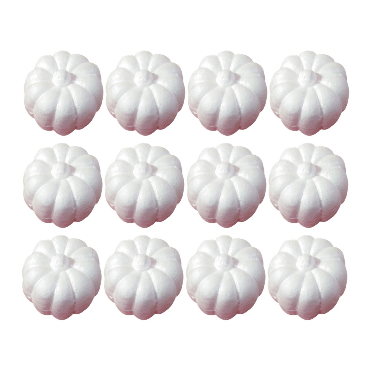 12Pcs Foam Pumpkins White Artificial Pumpkin Ornaments Paintable Diy Crafts For Halloween Fall Thanksgiving Photography